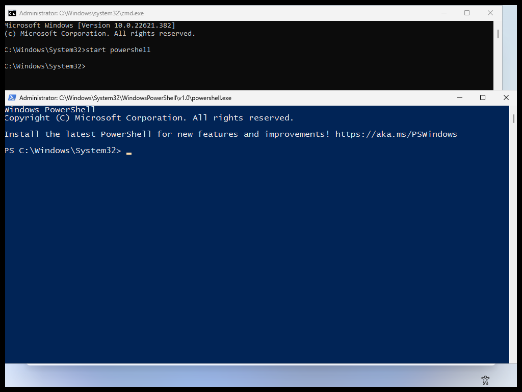 start powershell