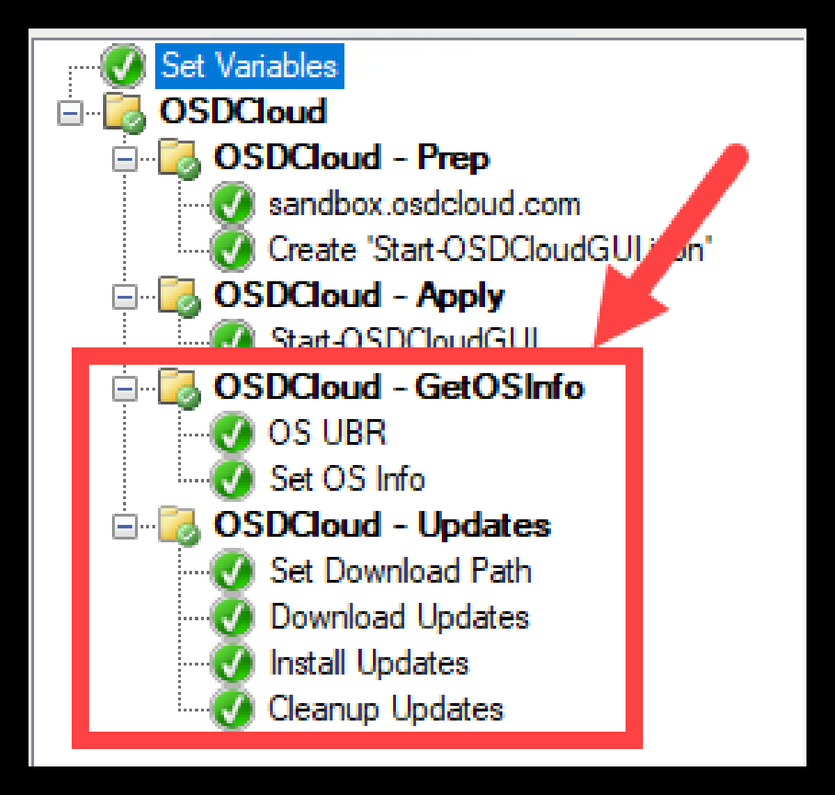 OSDCloudGUI with ConfigMgr: Installing Updates