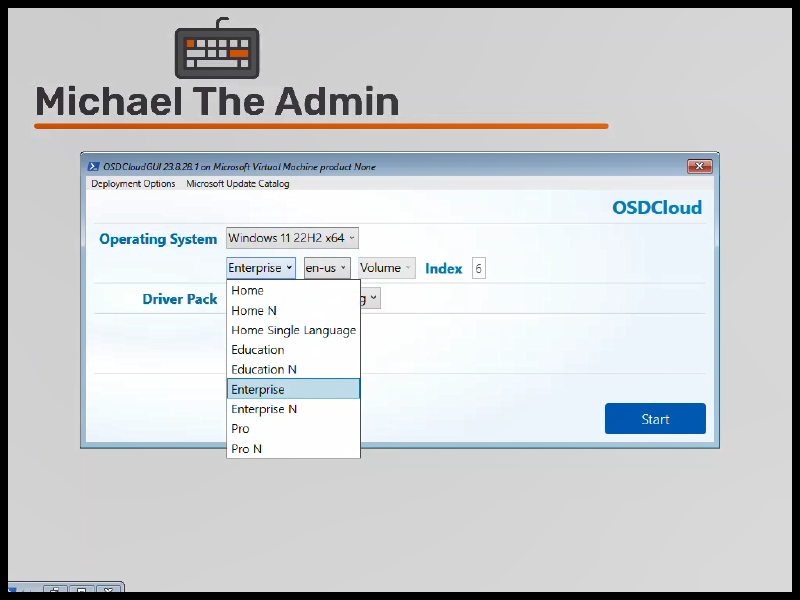 OSDCloudGUI - OS Editions