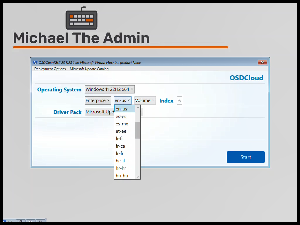 OSDCloudGUI - OS Languages