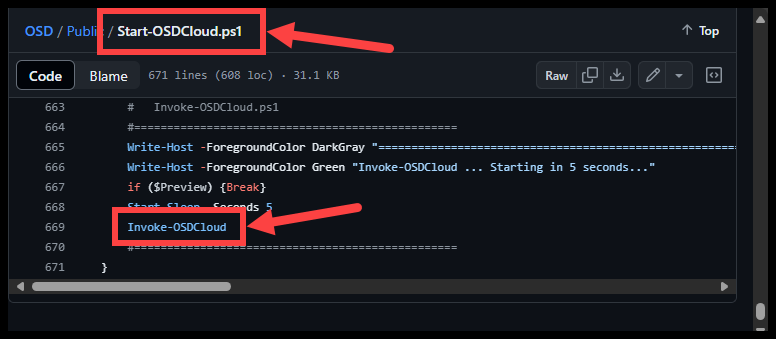 Start-OSDCloud calling Invoke-OSDCloud