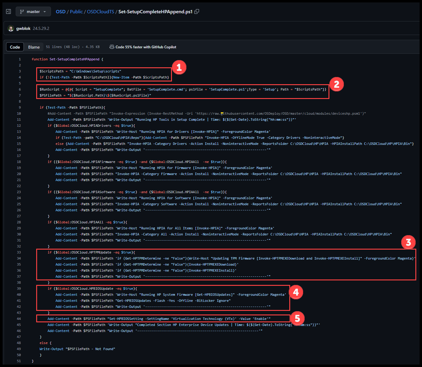 Set-SetupCompleteHPAppend Function