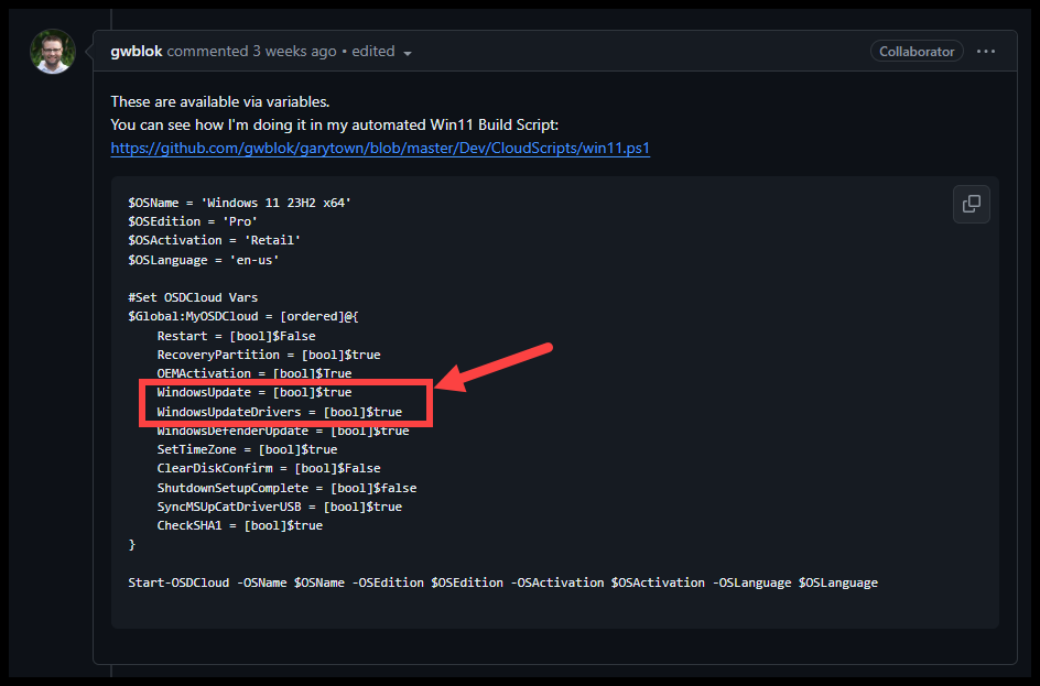 Issue 143 - MyOSDCloud Examle