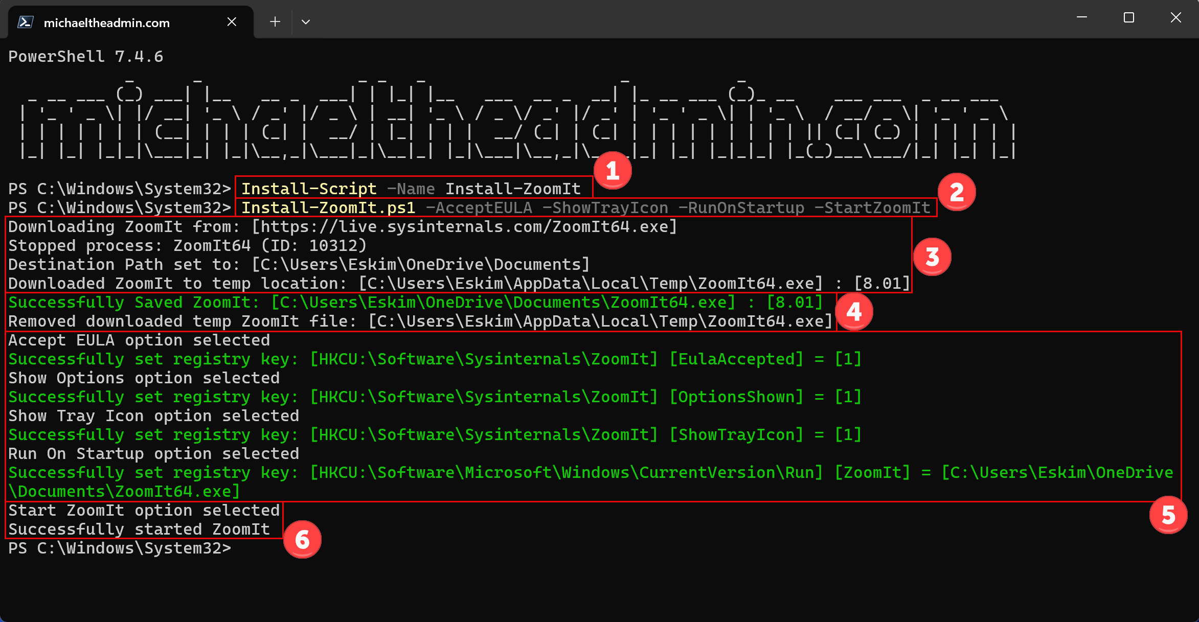 Running Install-ZoomIt.ps1