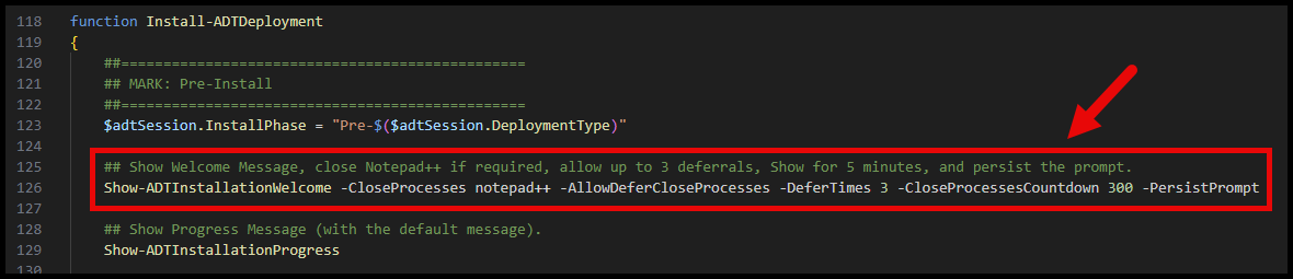 Show-ADTInstallationWelcome