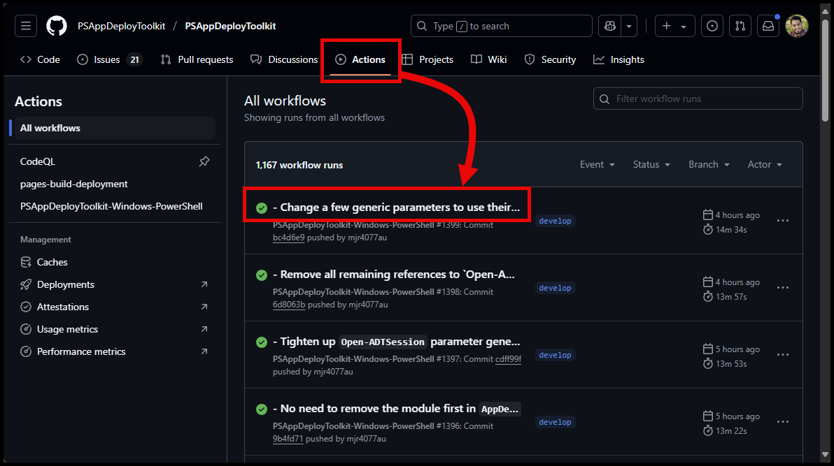 Selecting the most recent workflow run