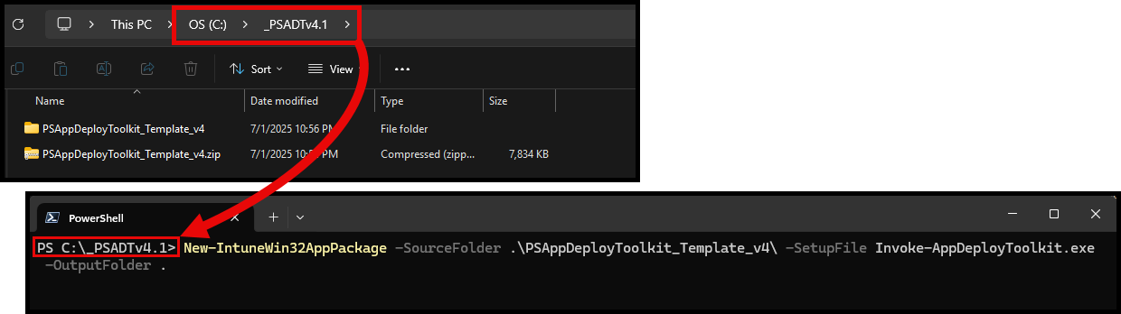 Running New-IntuneWin32AppPackage function