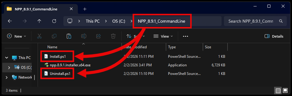 Win32 app with PowerShell scripts inside package