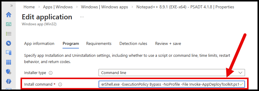 PSADT PowerShell Install Command
