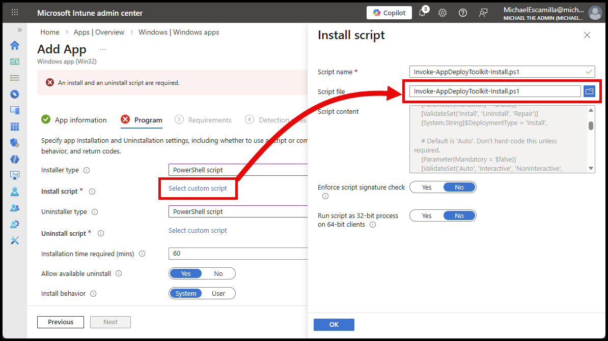 Uploading Installer Scripts