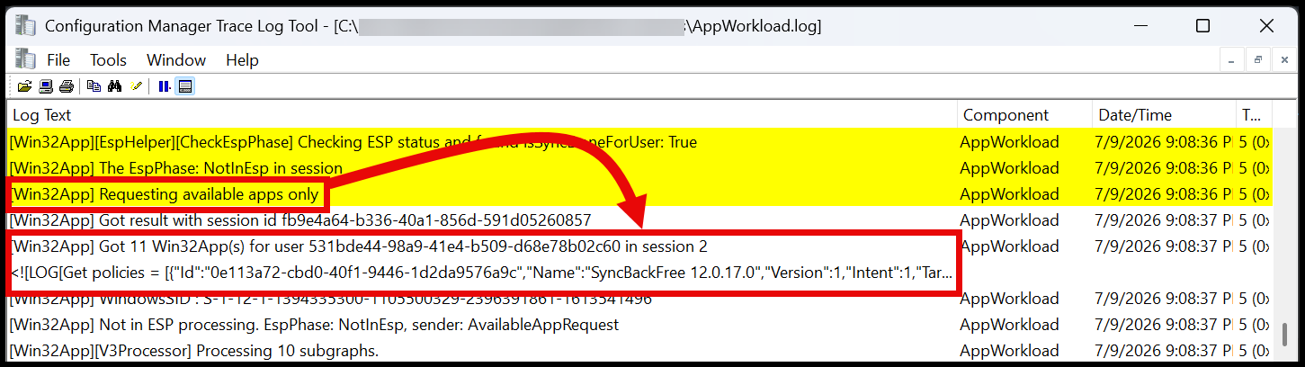 Available app policy results
